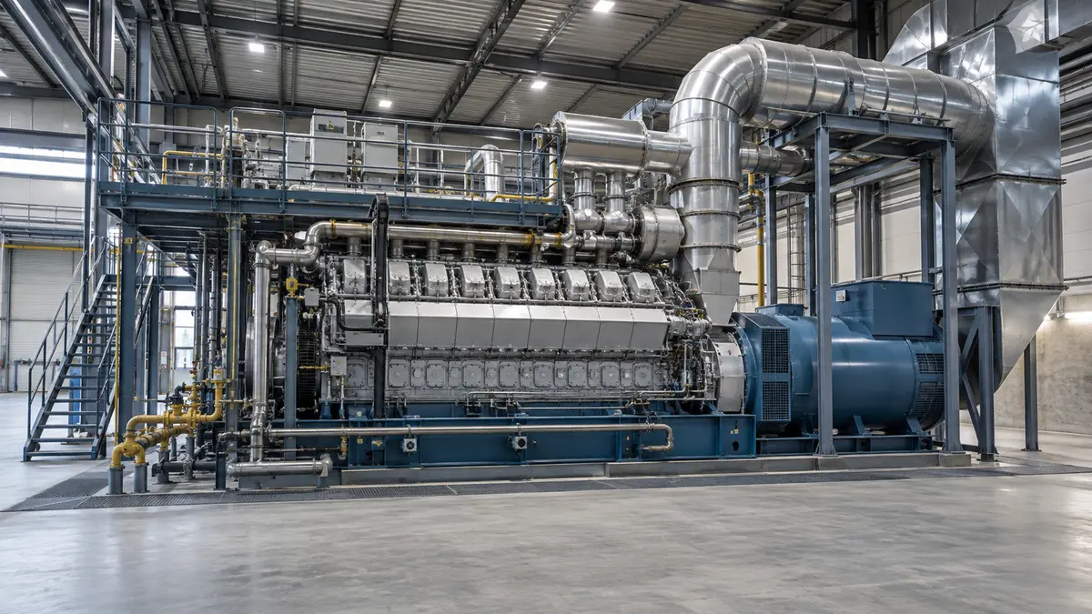 Gas-engine generator inside a power hall