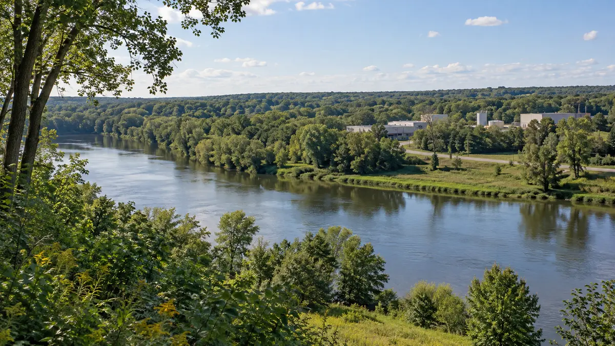 Minnesota landscape Woodland and river in a Minnesota landscape