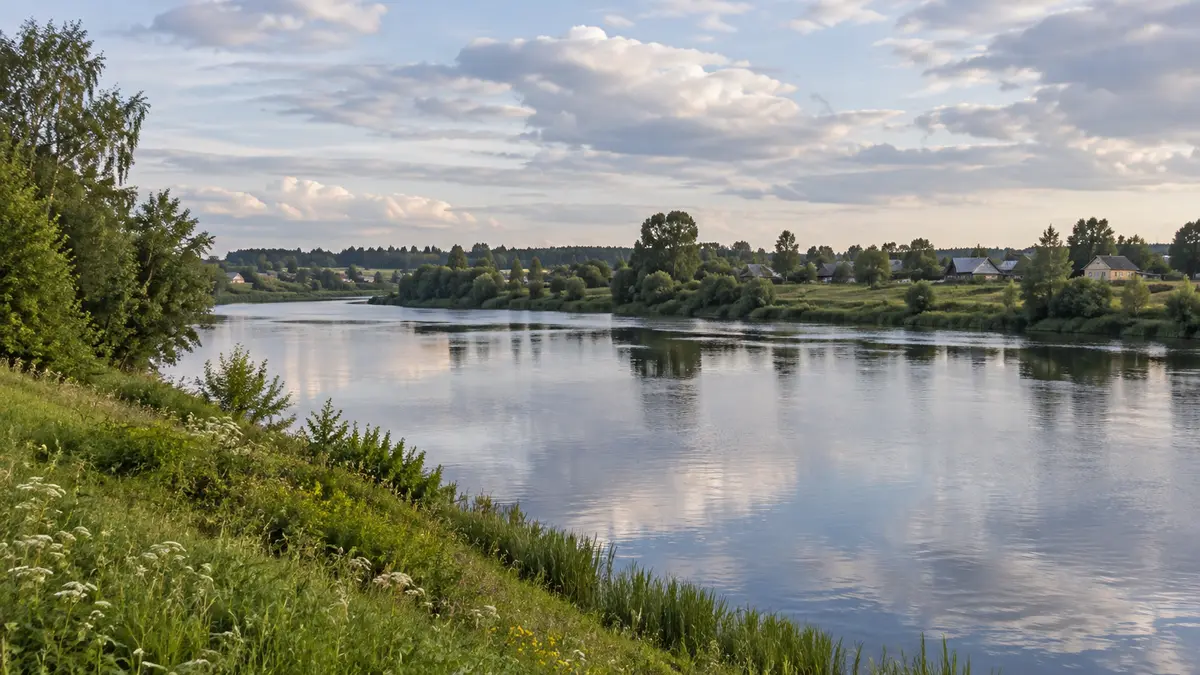 Новгородский речной пейзаж Новгородский речной пейзаж