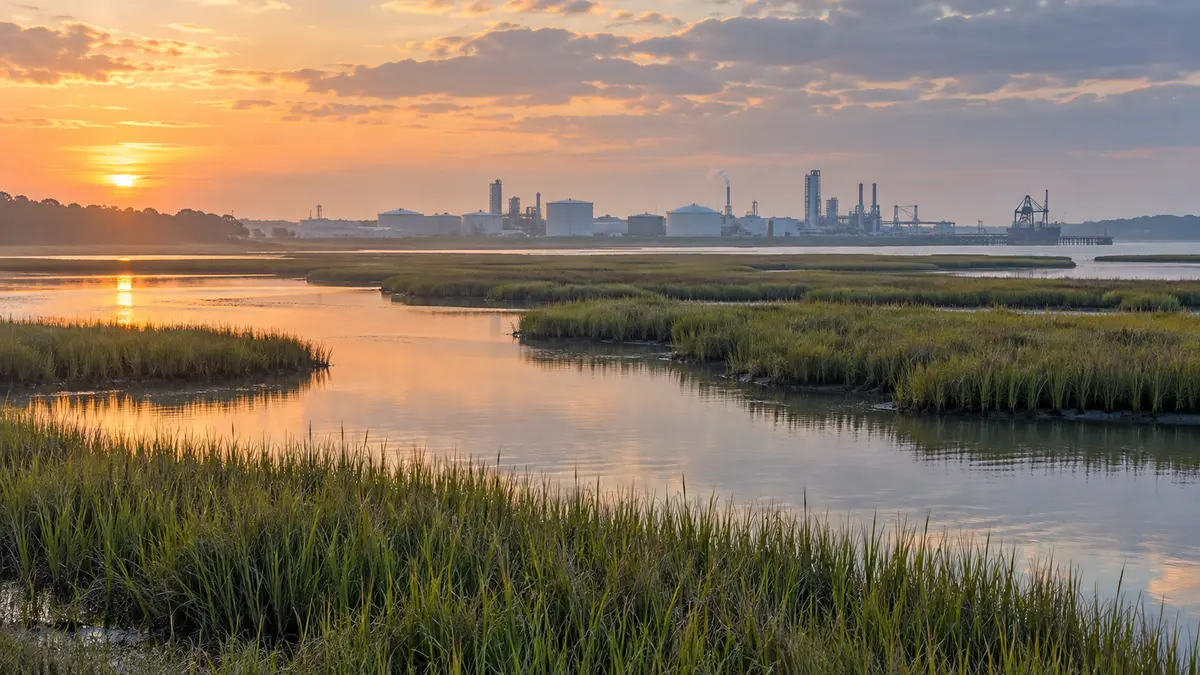 Coastal industrial landscape