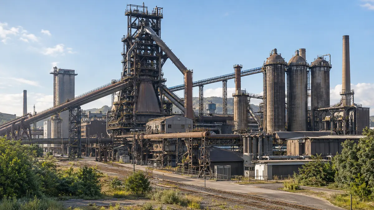 Blast furnace and supporting steelworks infrastructure