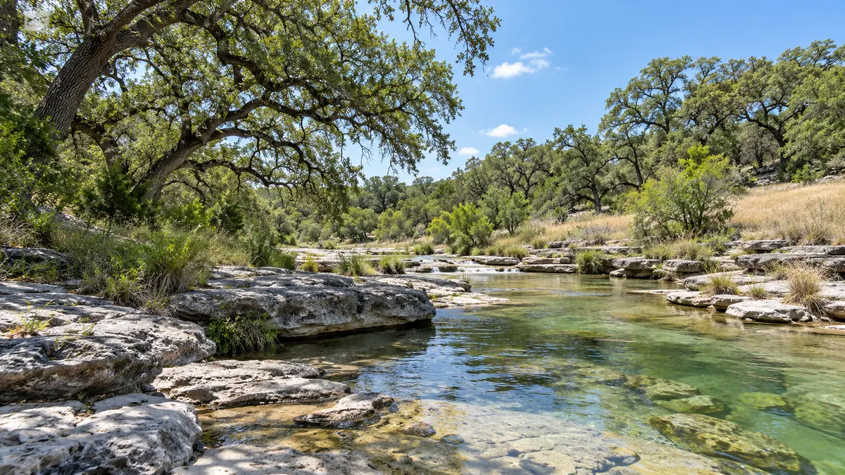 Texas landscape South central Texas creek