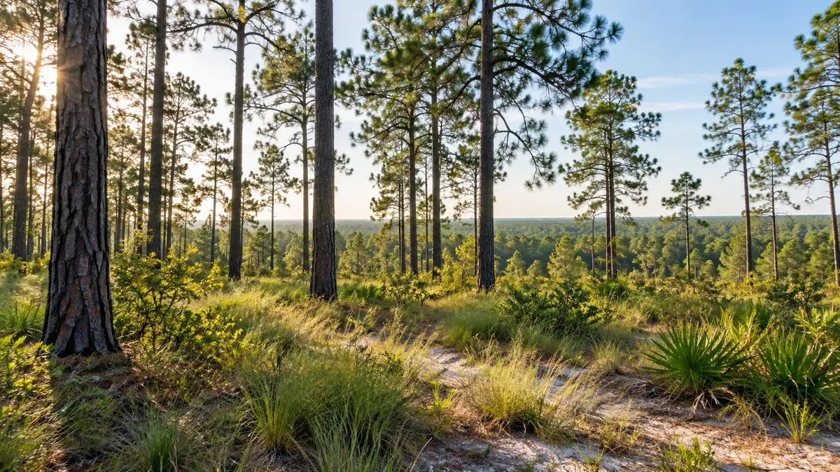 South Carolina landscape Pine woodland in South Carolina
