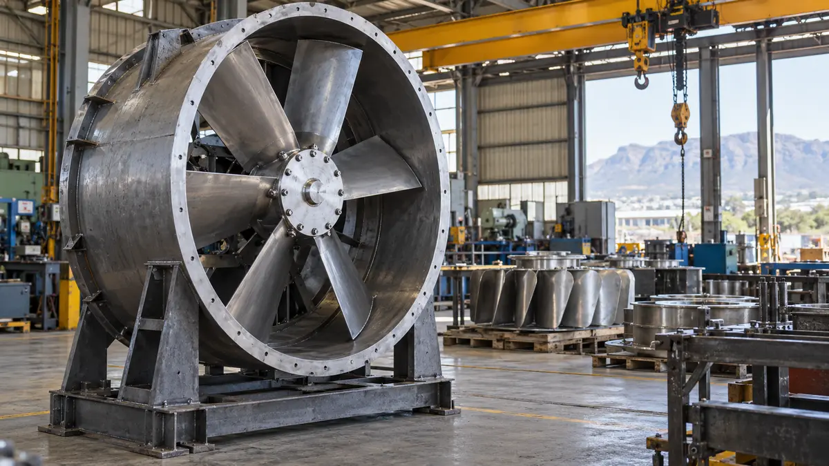Industrial fan assembly workshop